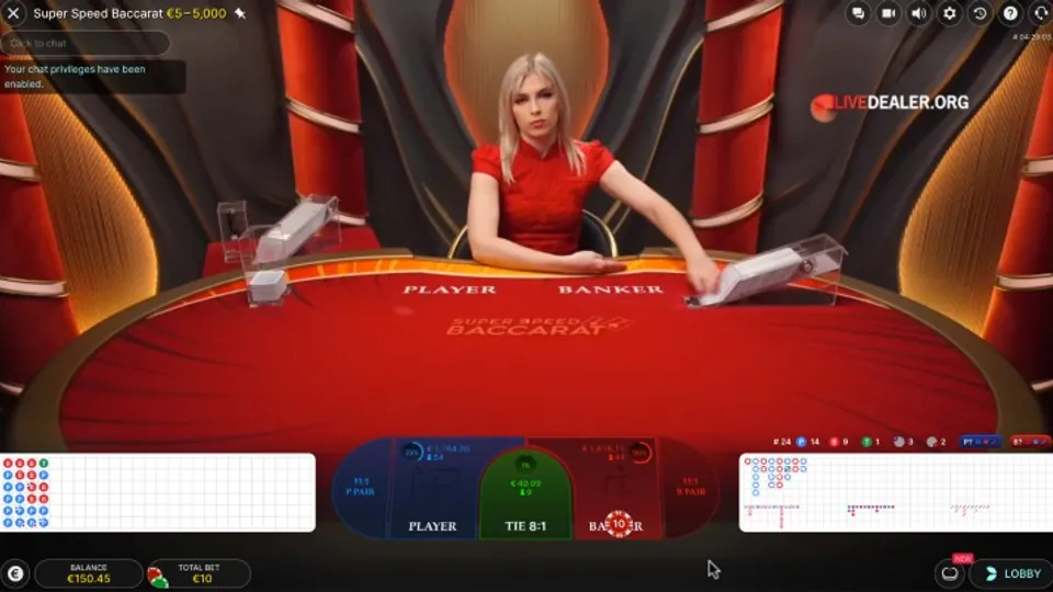 aaajili Evolution Live Dealer Baccarat Table